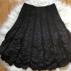 Tracy Reese black rouched skirt